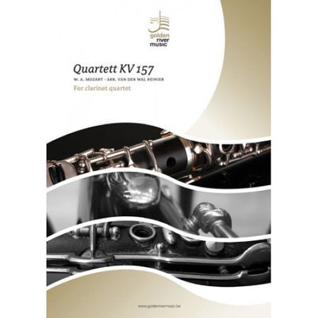 Quartett KV 157 for clarinet quartet: 3 Bb clarinets (or alto clarinet-3d voice) and bass clarinet