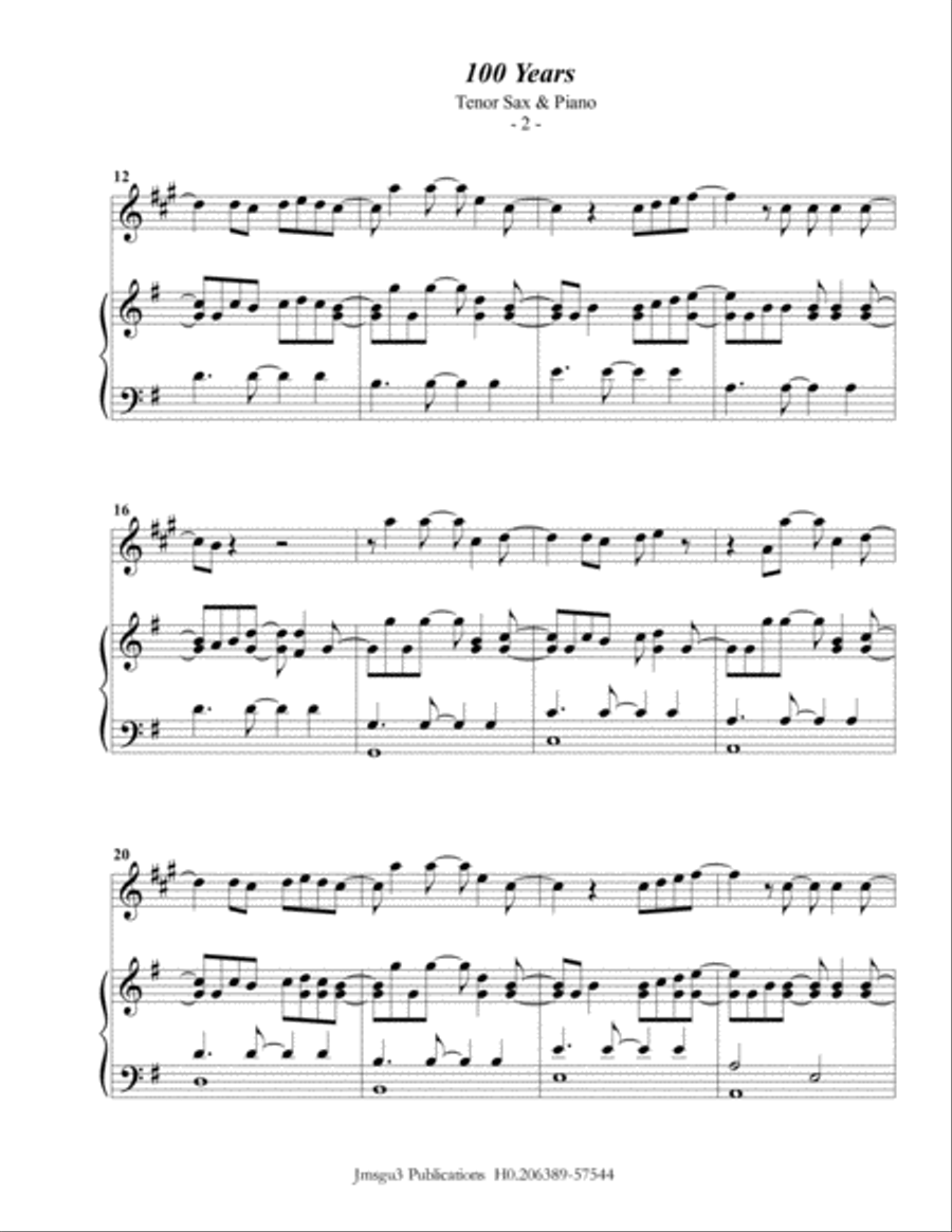 100 Years Tenor Saxophone scores gallery preview page 2
