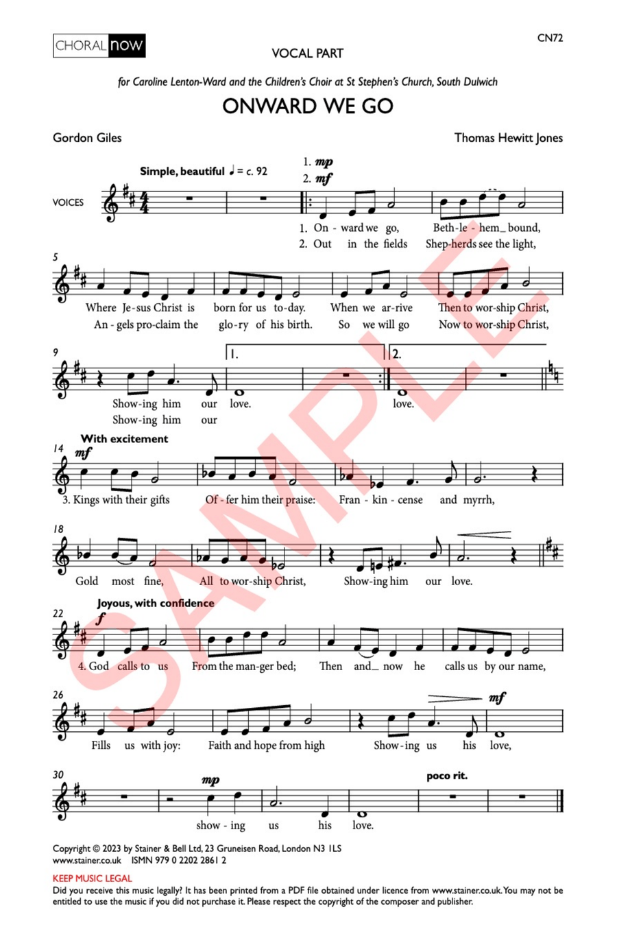Onward we go Onward we go Unison Choir scores gallery preview page 2