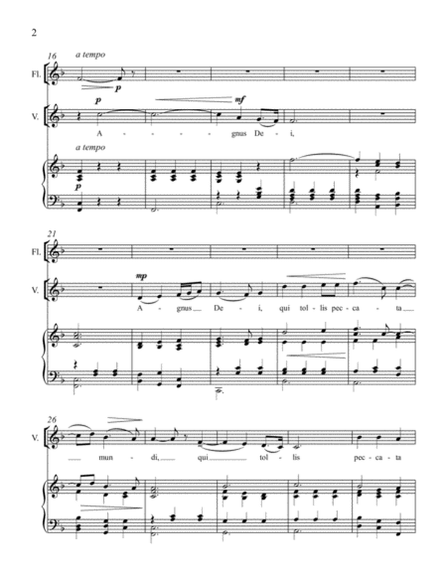 Agnus Dei for High or Medium Voice, Flute Solo and Piano image number null