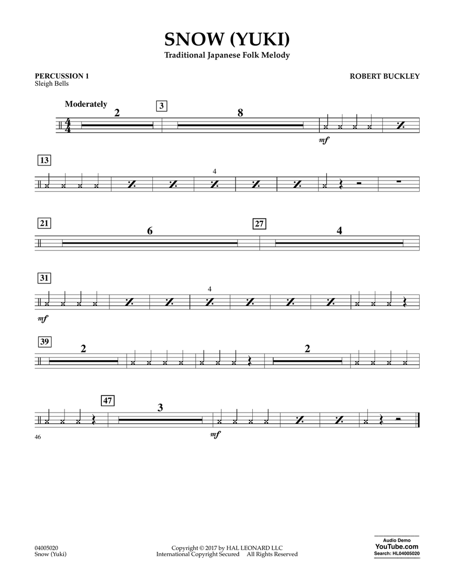 Snow (Yuki) - Percussion 1 Concert Band scores gallery preview page 1