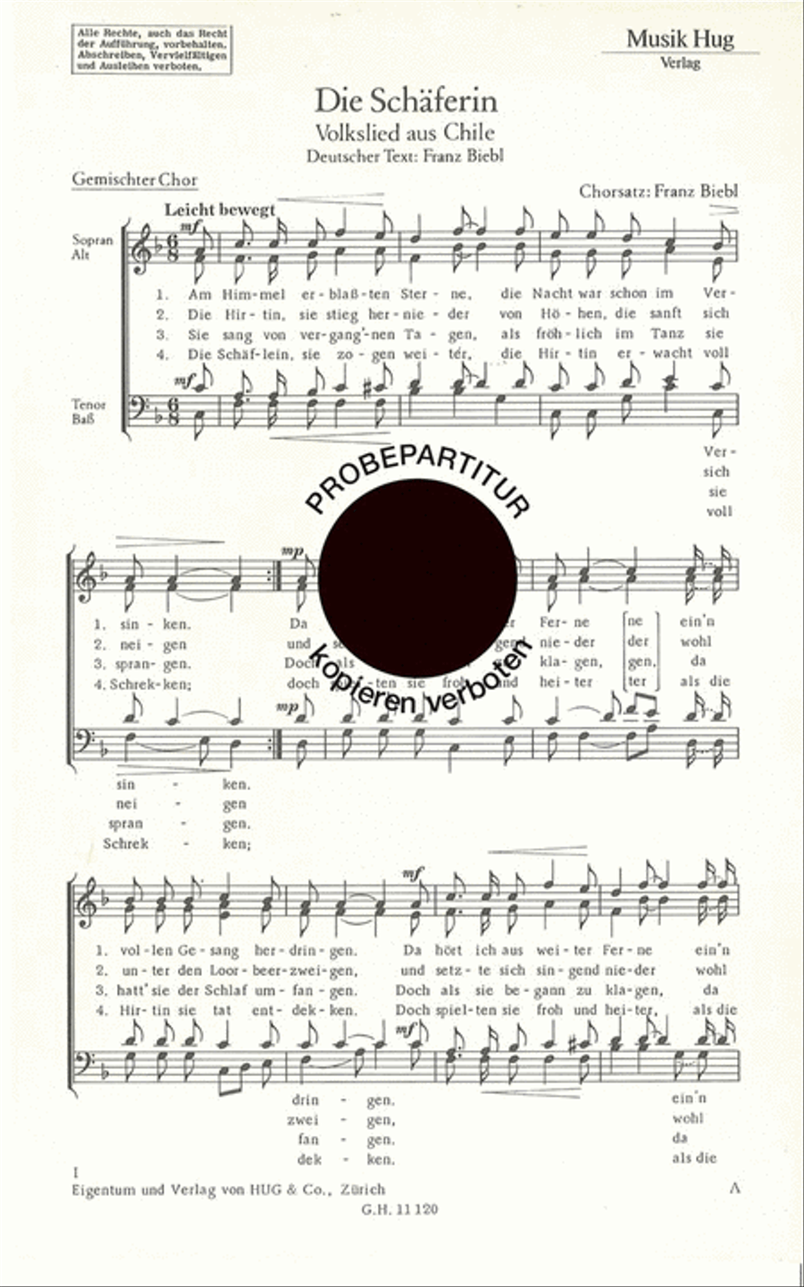 Schaferin Schaferin Choir scores gallery preview page 1