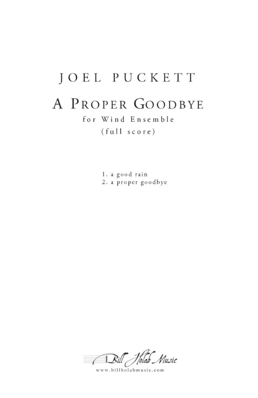 A Proper Goodbye Conductor Score scores gallery preview page 1