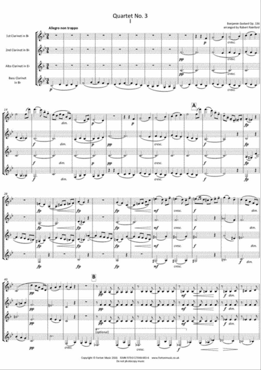 Quartet No. 3 Bass Clarinet scores gallery preview page 2