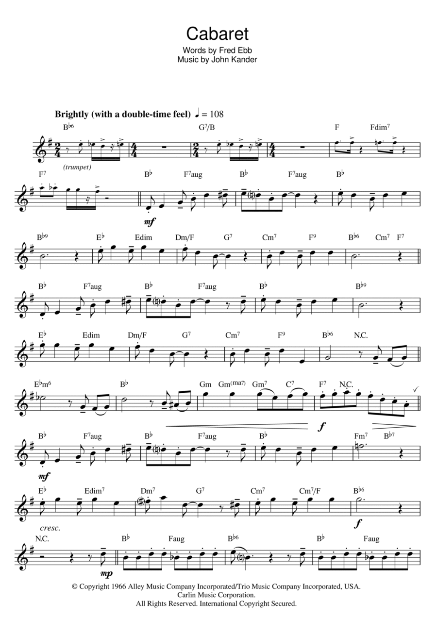 Cabaret Piano scores gallery preview page 1