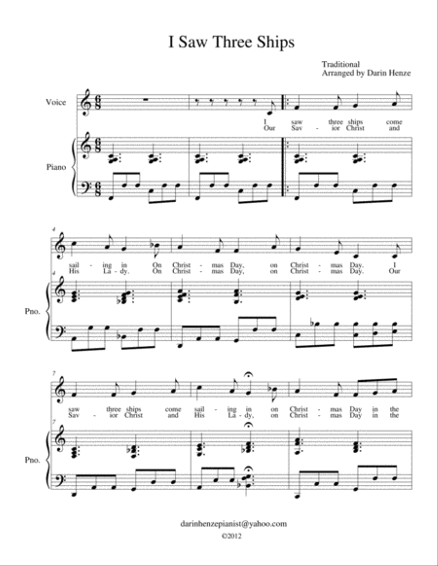 I Saw Three Ships Small Ensemble scores gallery preview page 1