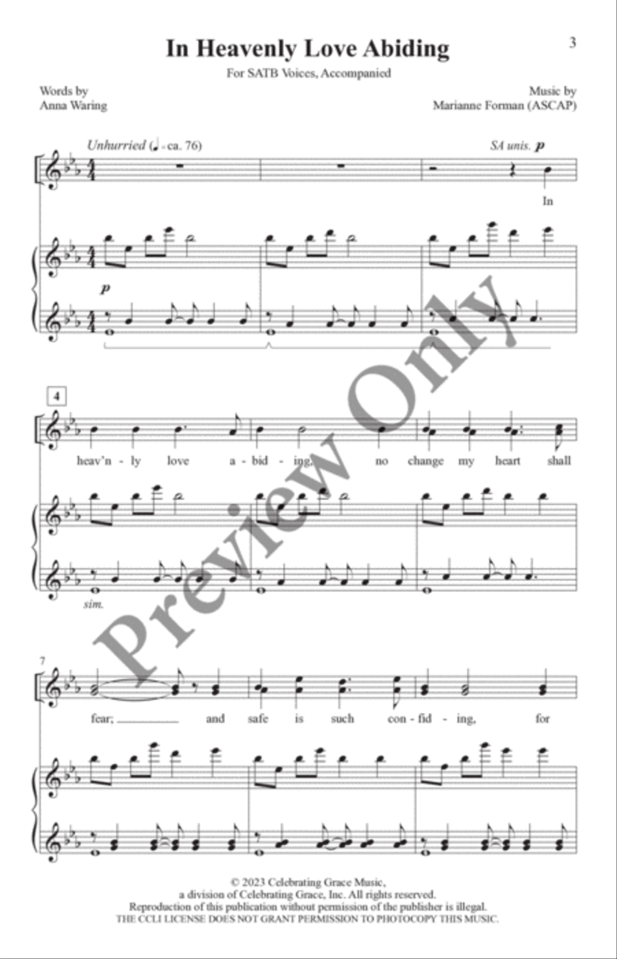 In Heavenly Love Abiding 4-Part scores gallery preview page 2
