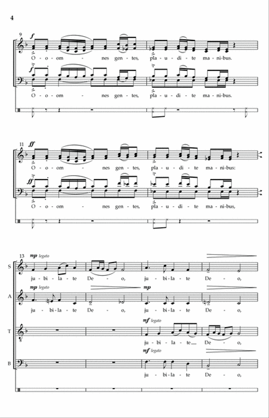 Omnes Gentes, Plaudite Manibus 4-Part scores gallery preview page 2
