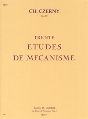 Book cover for Etudes de mecanisme (30) Op. 849