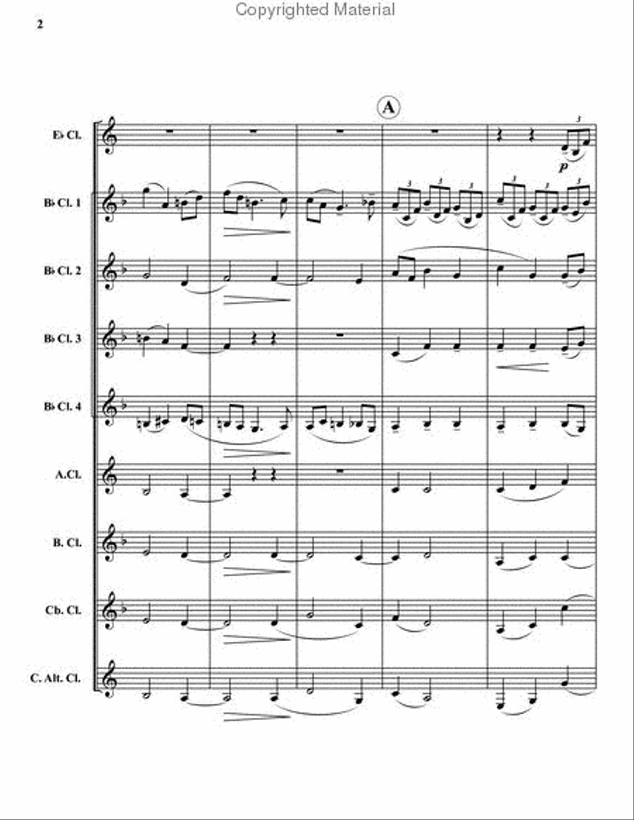 Nimrod from the Enigma Variations Clarinet Choir scores gallery preview page 3
