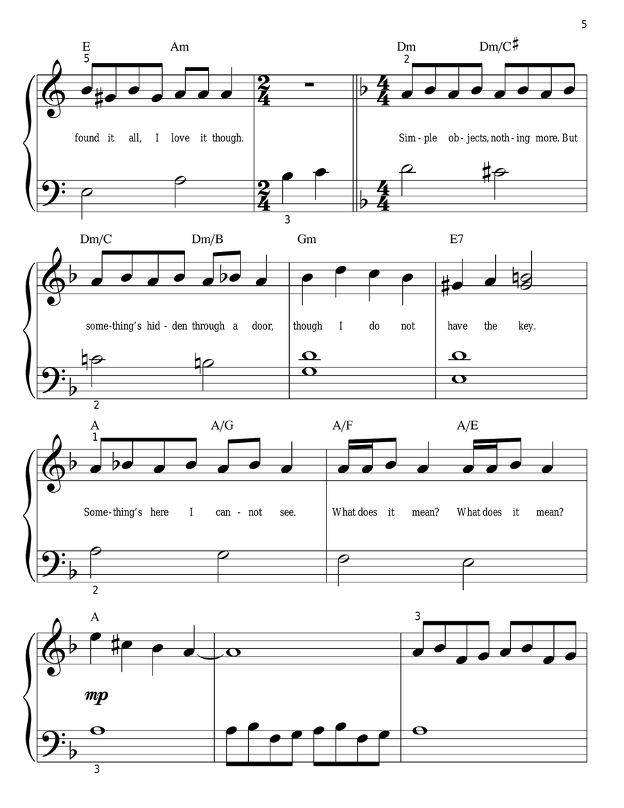 Jack's Obsession (from The Nightmare Before Christmas) Easy Piano scores gallery preview page 5