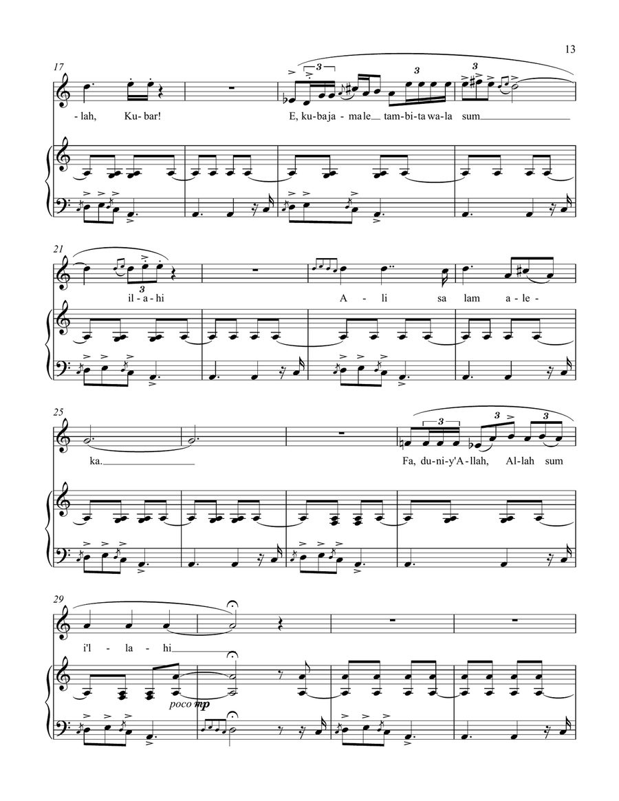 Twelve African Songs for Solo Voice and Piano - 3. DUNIYA (Mystic Universe) Voice Solo scores gallery preview page 2