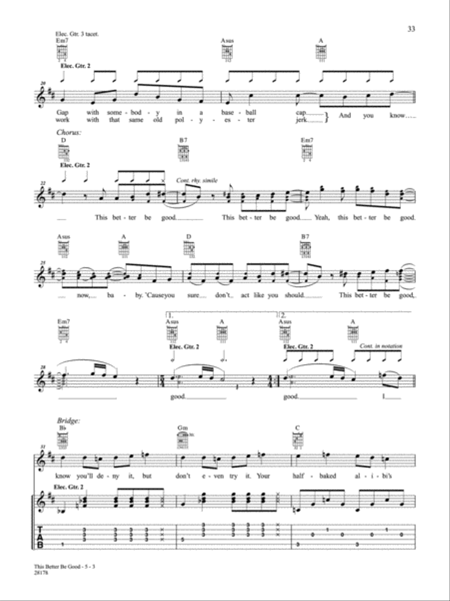 This Better Be Good Guitar Tablature scores gallery preview page 3