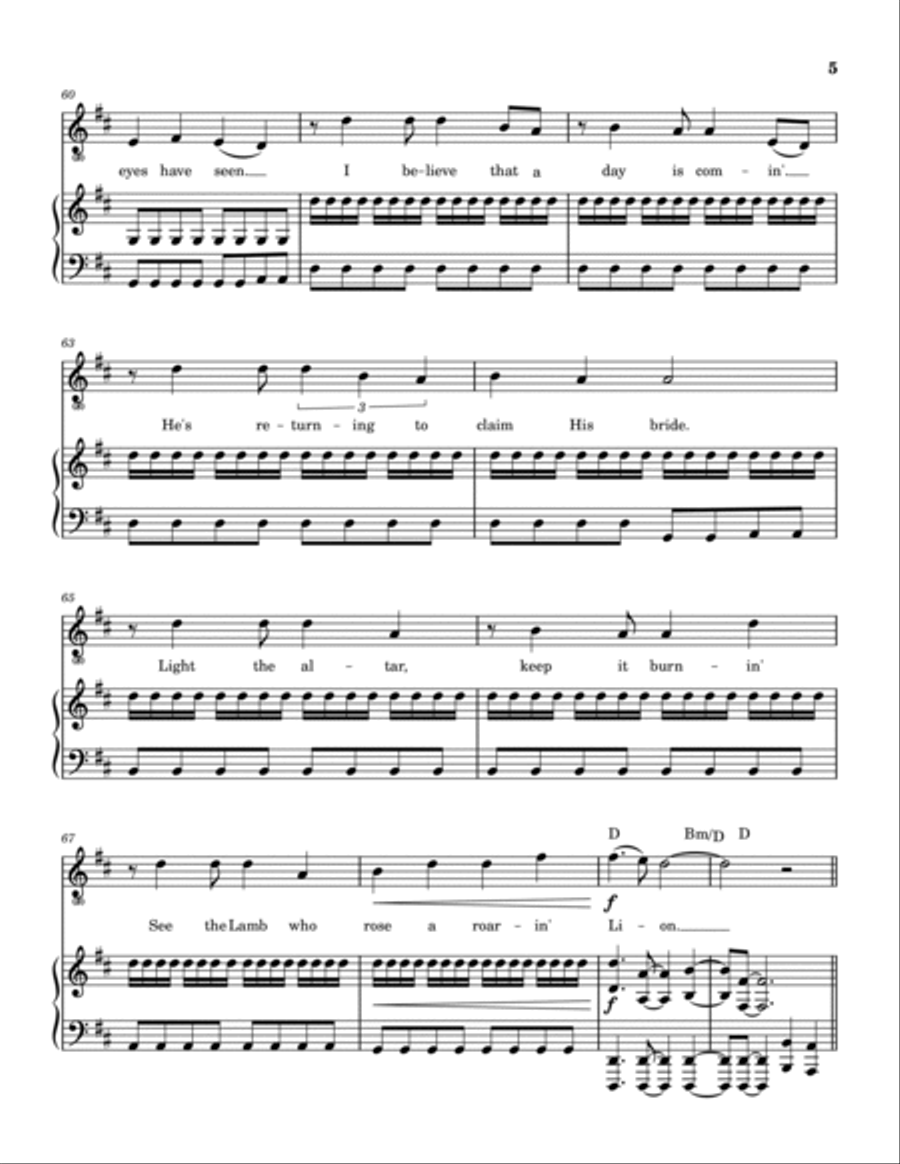 I Believe Piano, Vocal, Guitar scores gallery preview page 6