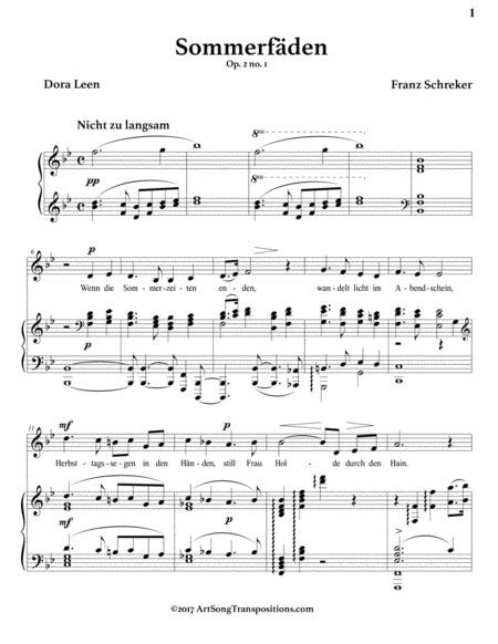 Sommerfäden, Op. 2 no. 1 (B-flat major)