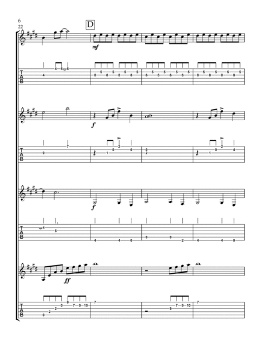 Beauty And The Beast Guitar scores gallery preview page 6