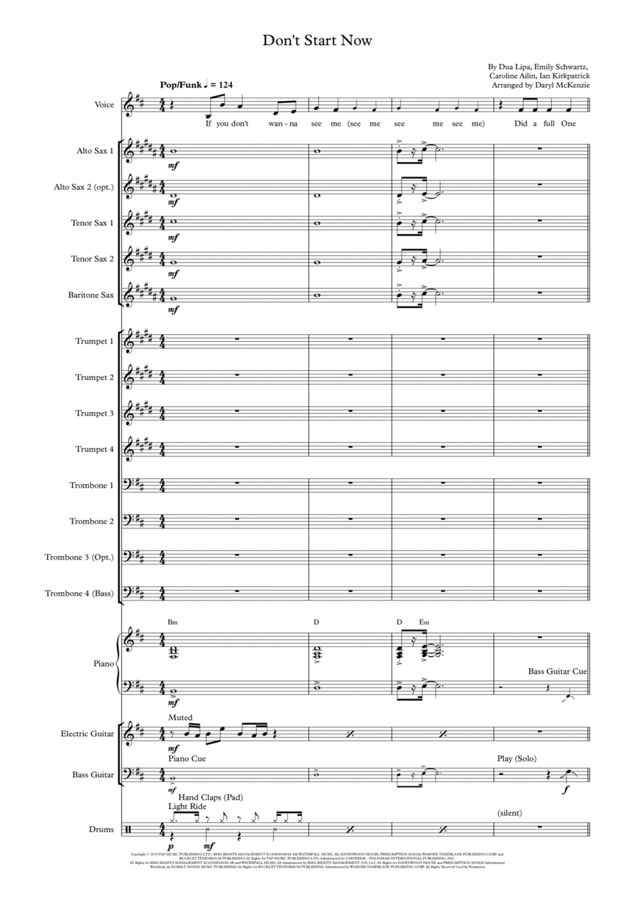 Don't Start Now Jazz Ensemble scores gallery preview page 1