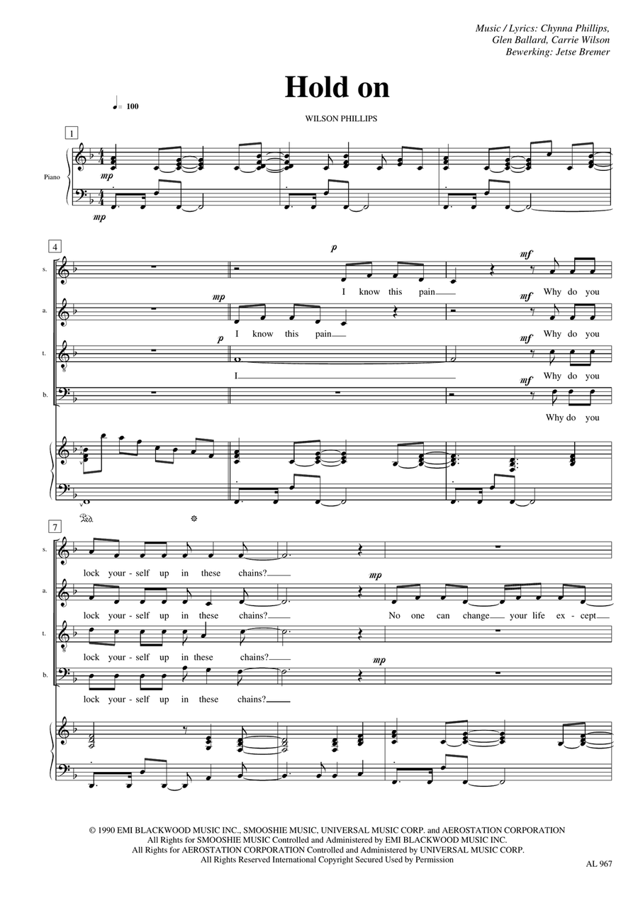 Hold On 4-Part scores gallery preview page 1