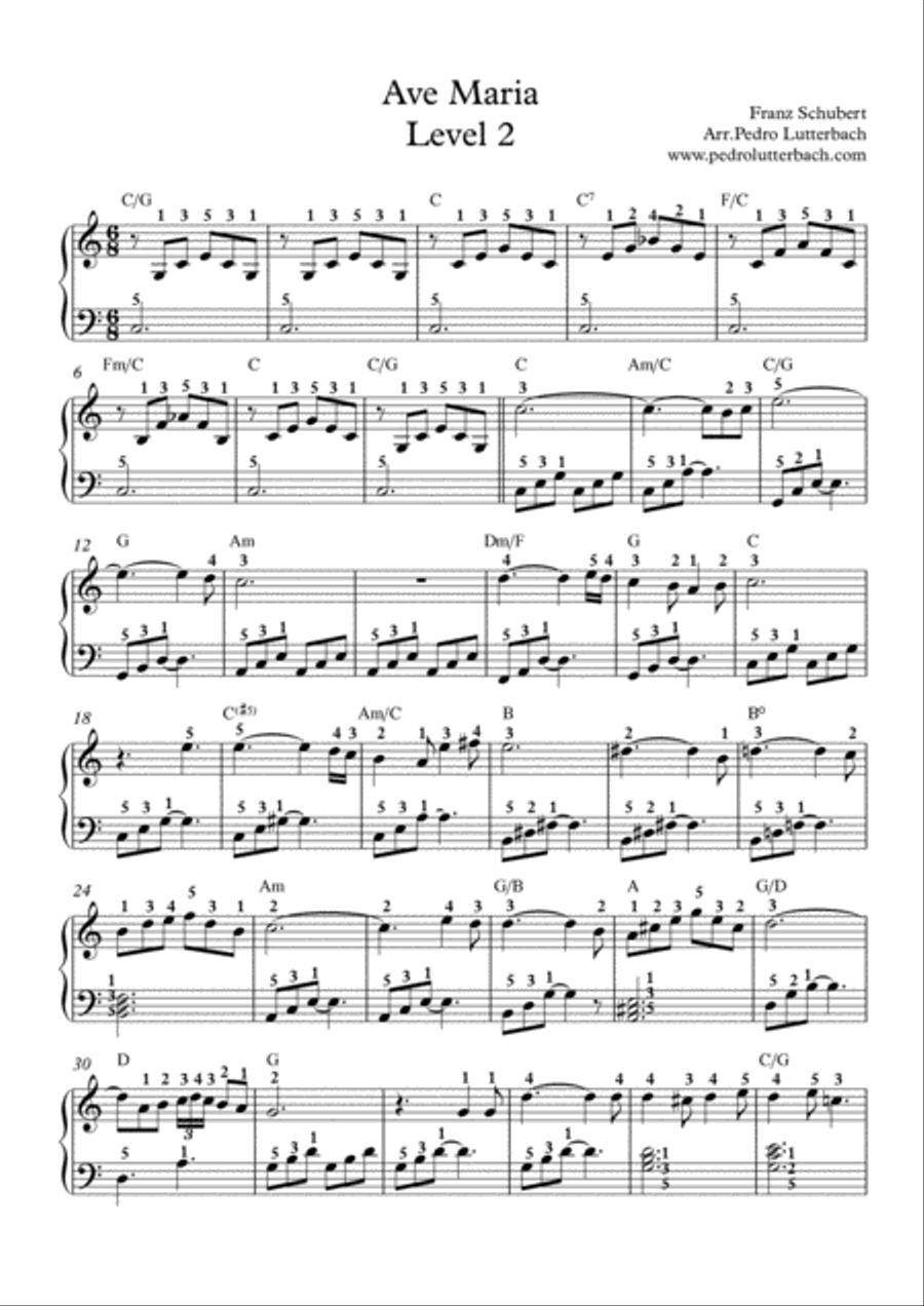 Ave Maria Ave Maria Easy Piano scores gallery preview page 1