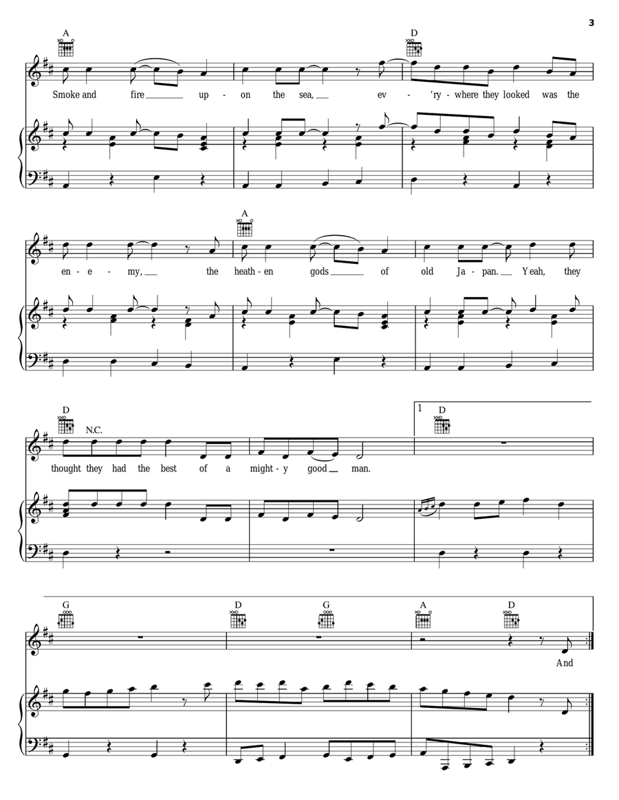 P.T. 109 P.T. 109 Piano, Vocal, Guitar scores gallery preview page 3