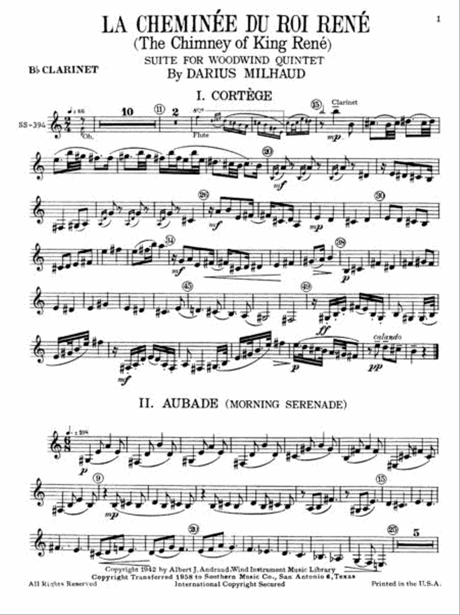 Milhaud store wind quintet