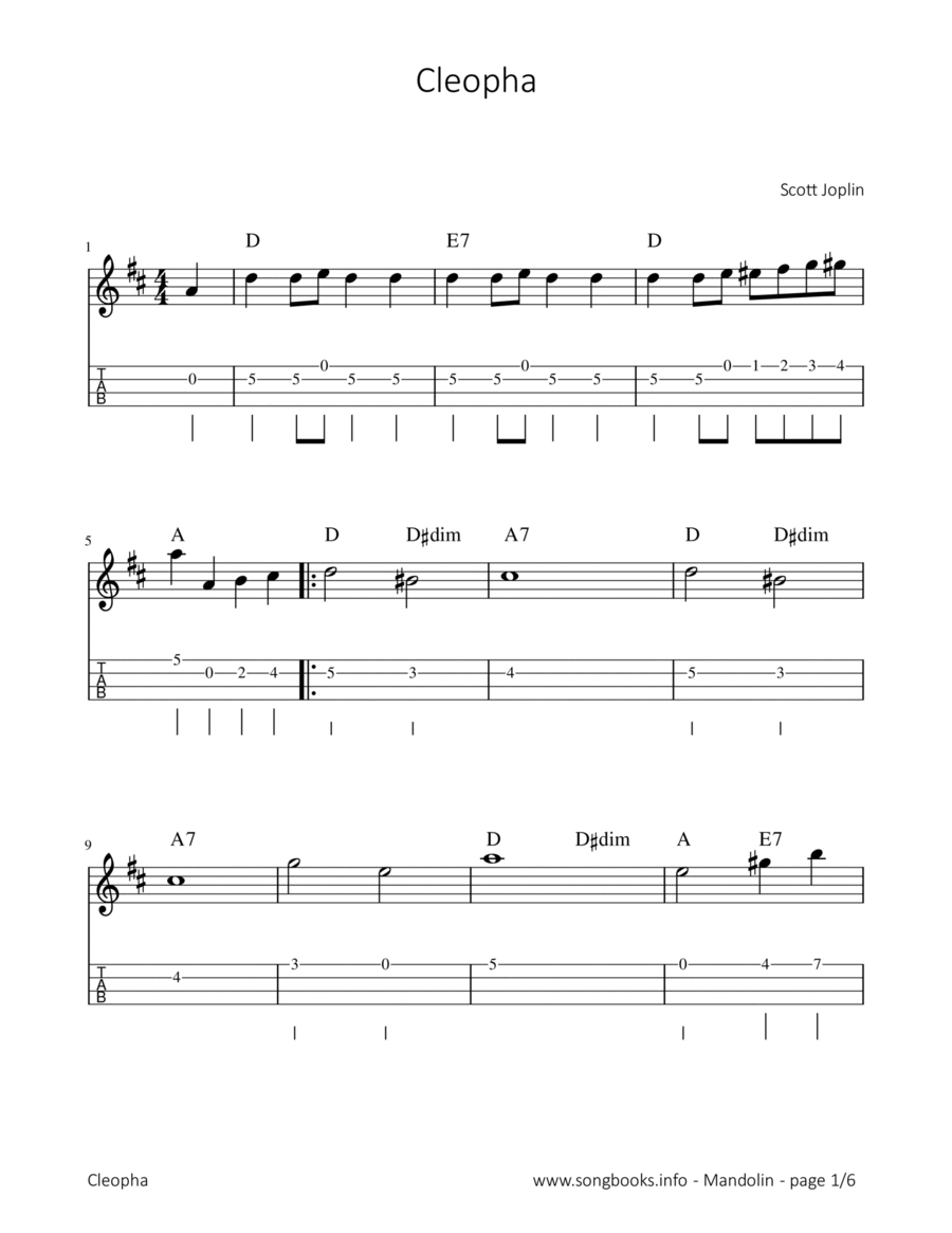 Cleopha Mandolin scores gallery preview page 1