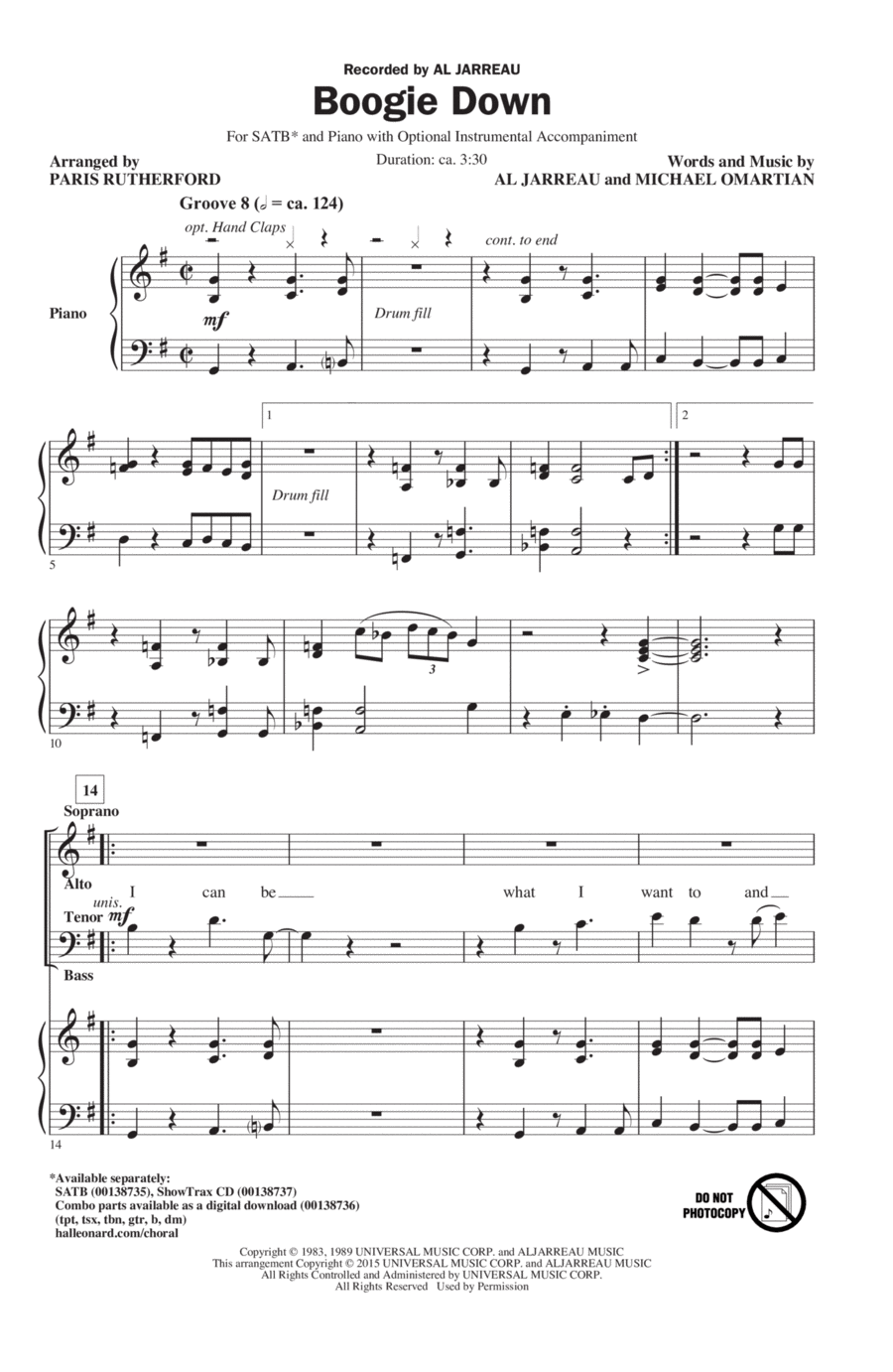 Boogie Down 4-Part scores gallery preview page 1