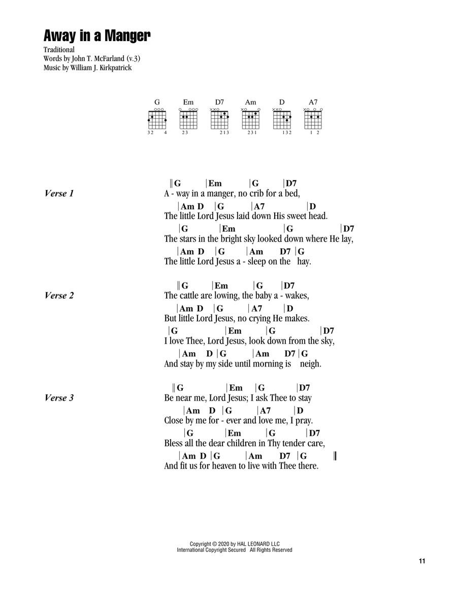 Away In A Manger Away In A Manger Guitar scores gallery preview page 1