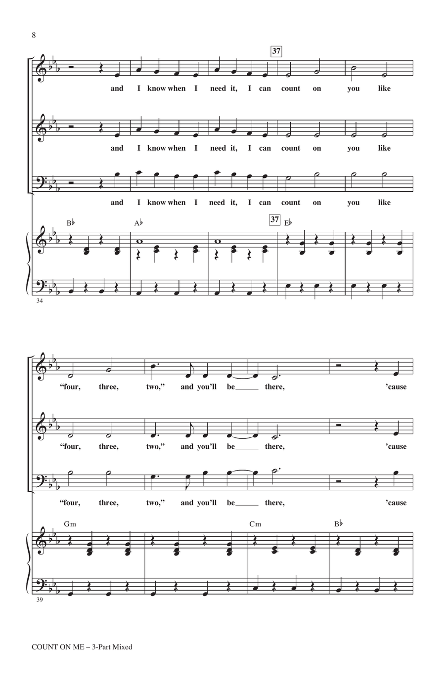 Count On Me (arr. Janet Day) 3-Part scores gallery preview page 6