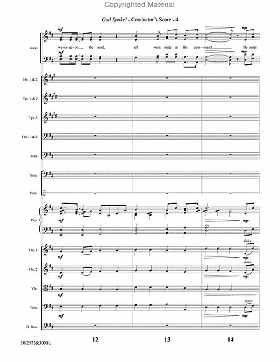 God Spoke! - Orchestral Score and Parts