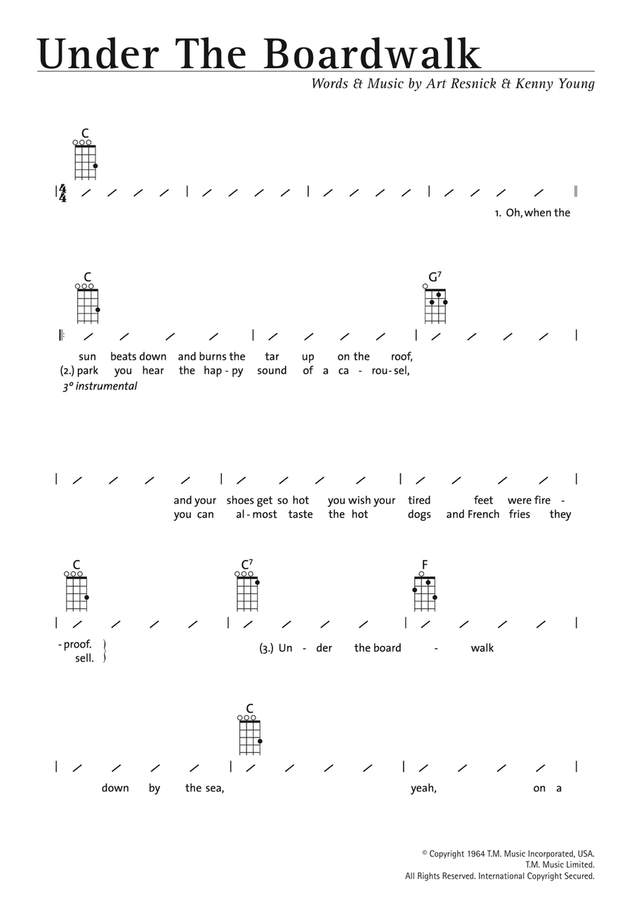 Under The Boardwalk Under The Boardwalk Ukulele scores gallery preview page 1