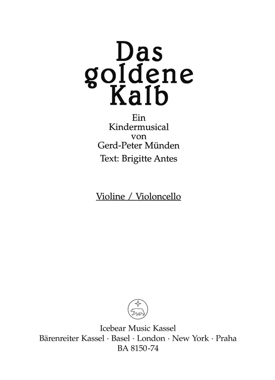 Das goldene Kalb Das goldene Kalb Violin scores gallery preview page 1