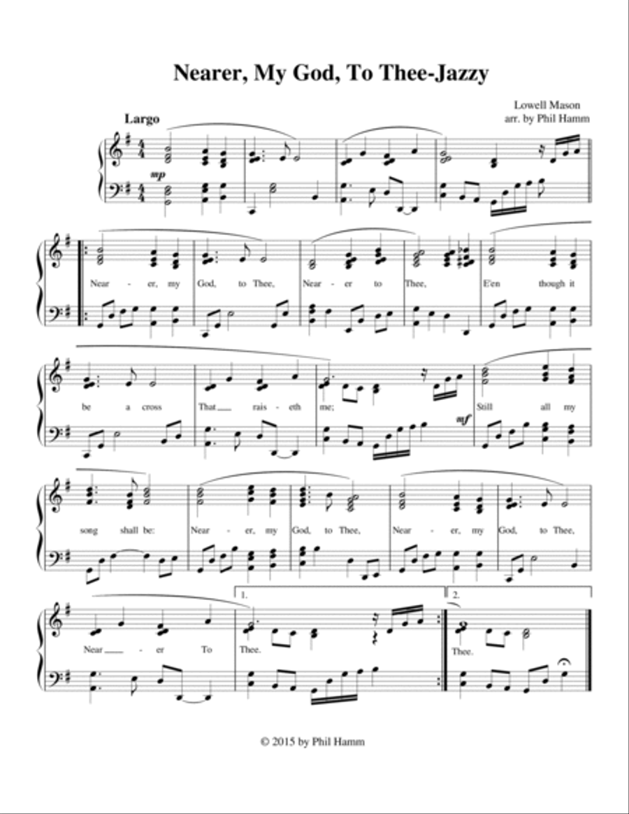 Nearer, My God, To Thee-Jazzy Easy Piano scores gallery preview page 2