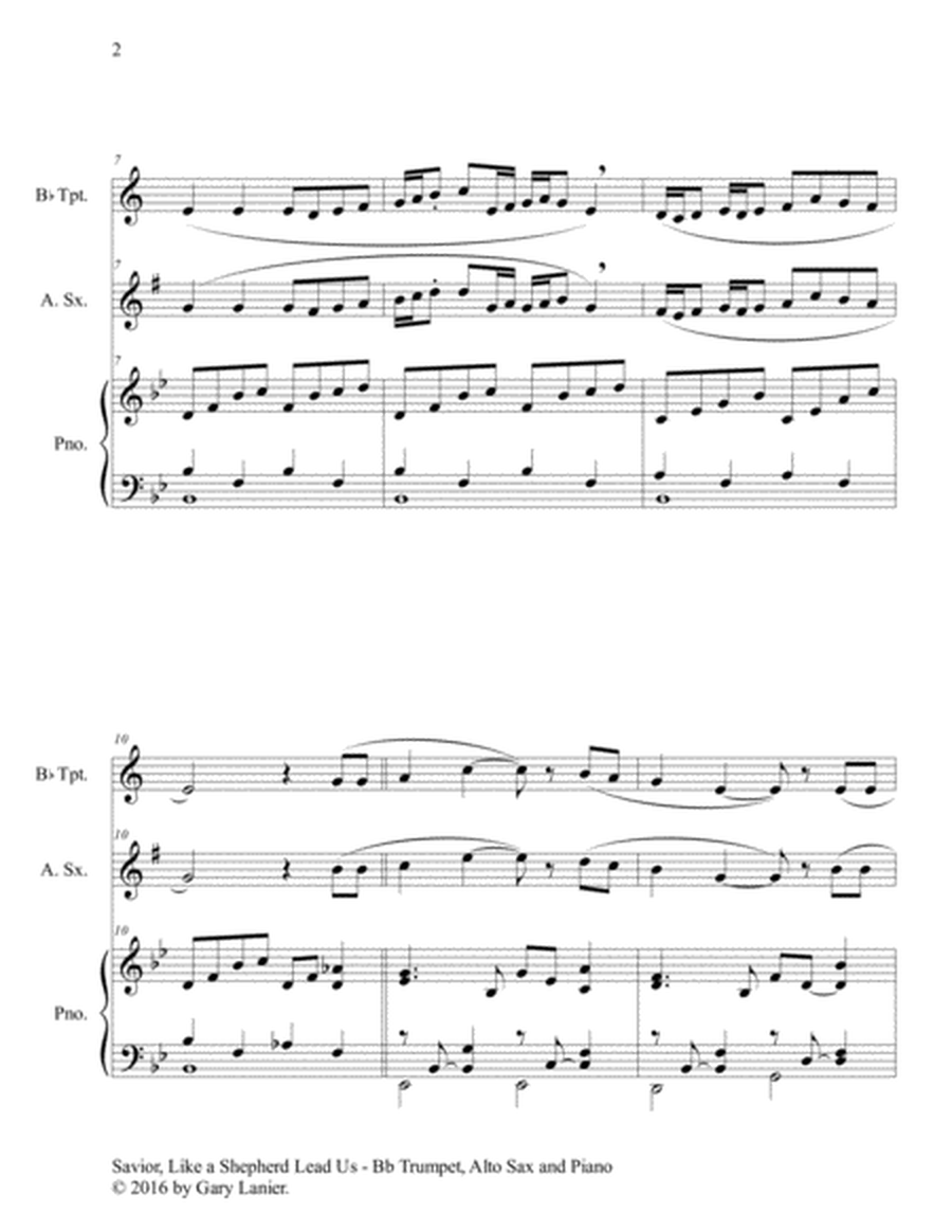 SAVIOR, LIKE A SHEPHERD LEAD US (Trio – Bb Trumpet, Alto Sax & Piano with Parts) image number null