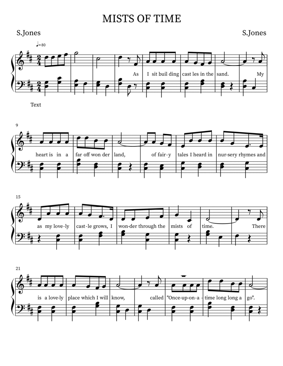 MISTS OF TIME Piano, Vocal, Guitar scores gallery preview page 1