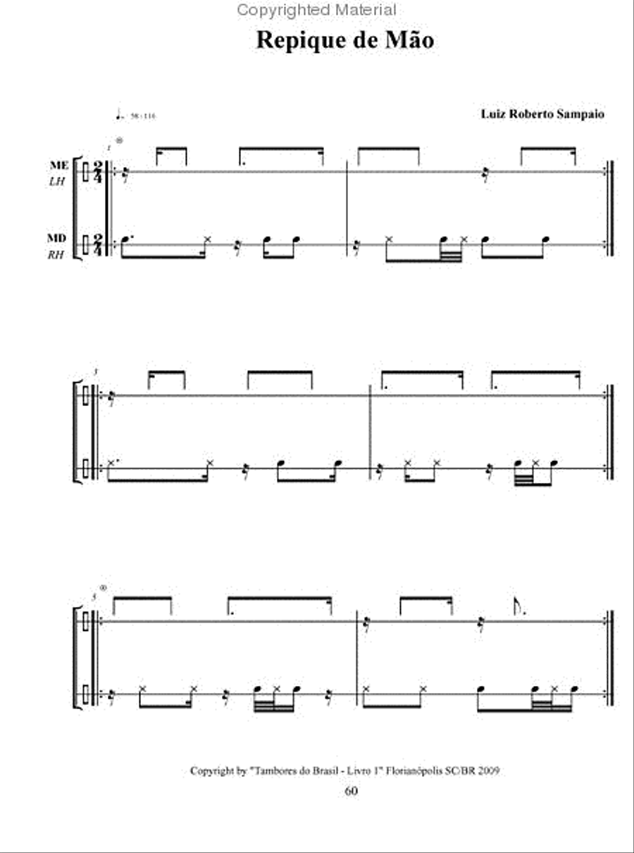 Drums of Brazil: Rebolo, Repique de Mao, Tan Tan and Multiple Percussion Drums scores gallery preview page 4