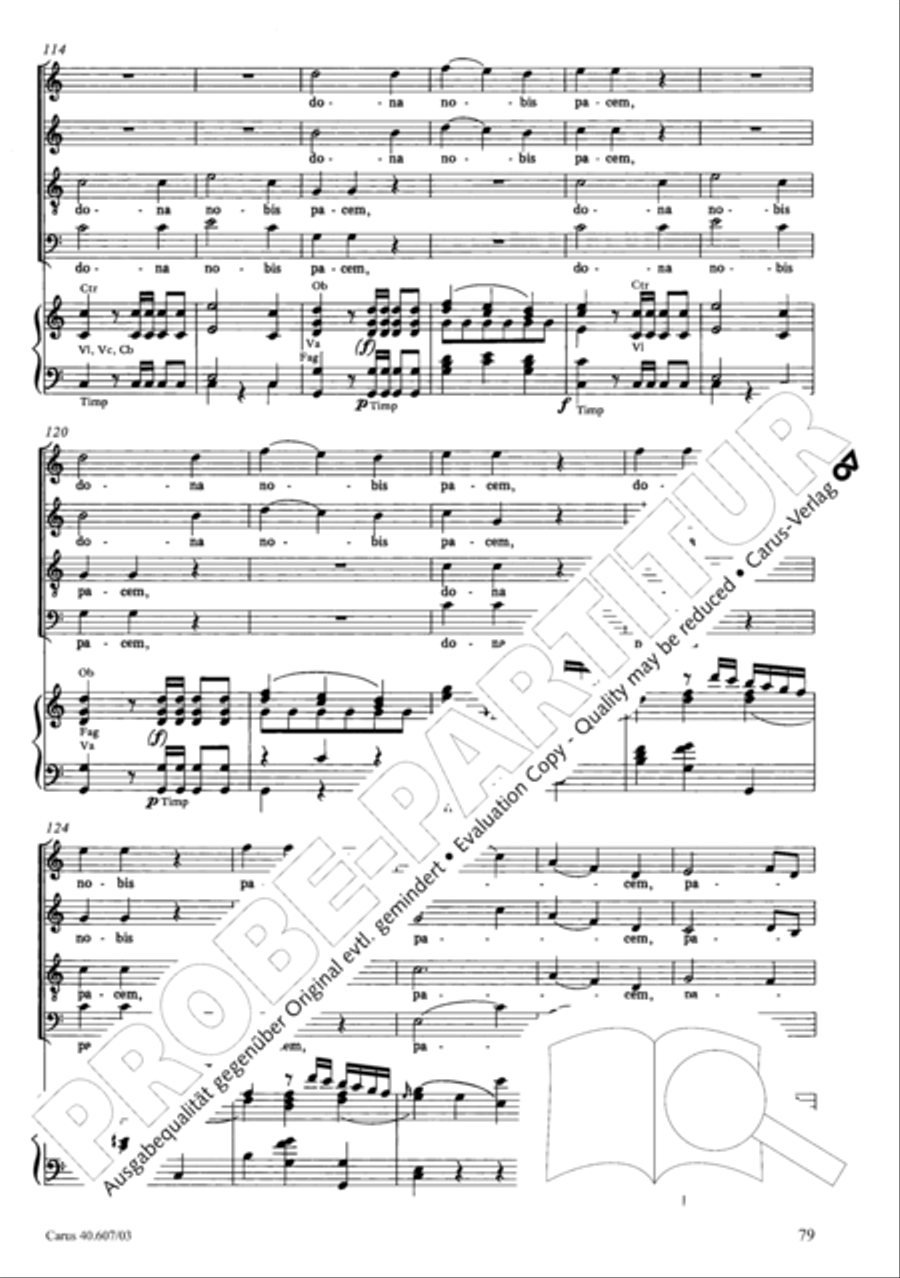 Mass in time of war (Missa in tempore belli) 4-Part scores gallery preview page 86