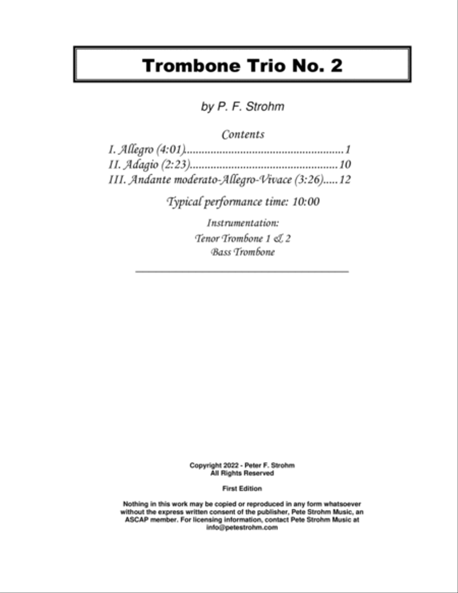 Trombone Trio No. 2 Brass Trio scores gallery preview page 3
