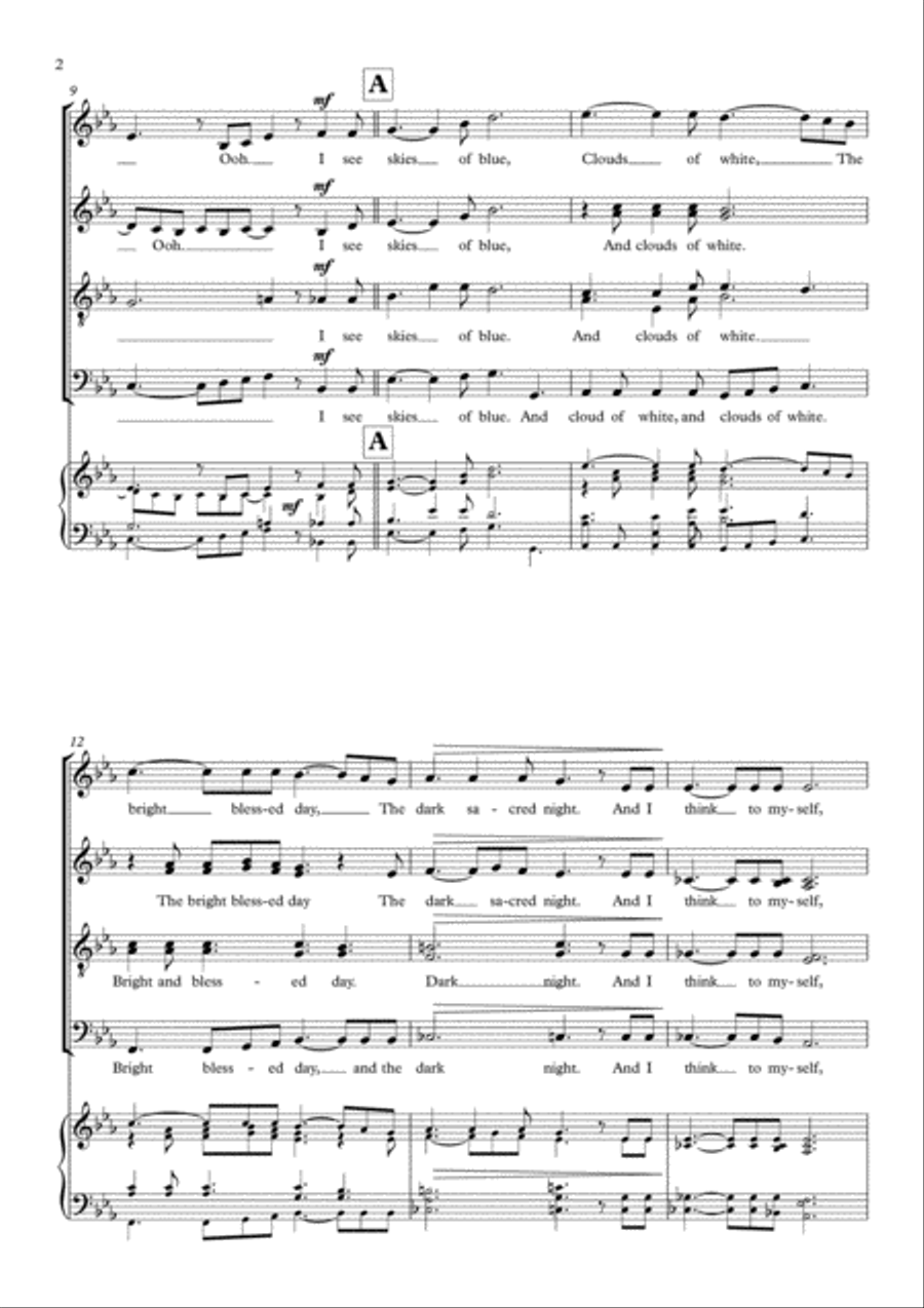 What A Wonderful World 4-Part scores gallery preview page 2