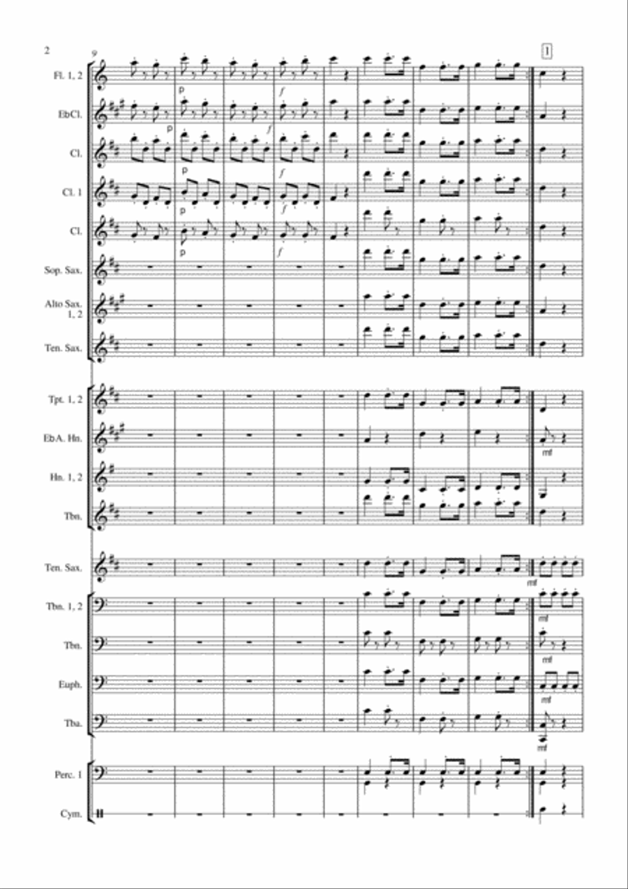 Sinfonia Venezia - Pasquale Anfossi (1727 - 1797) - Primo Tempo (First part) Concert Band scores gallery preview page 2