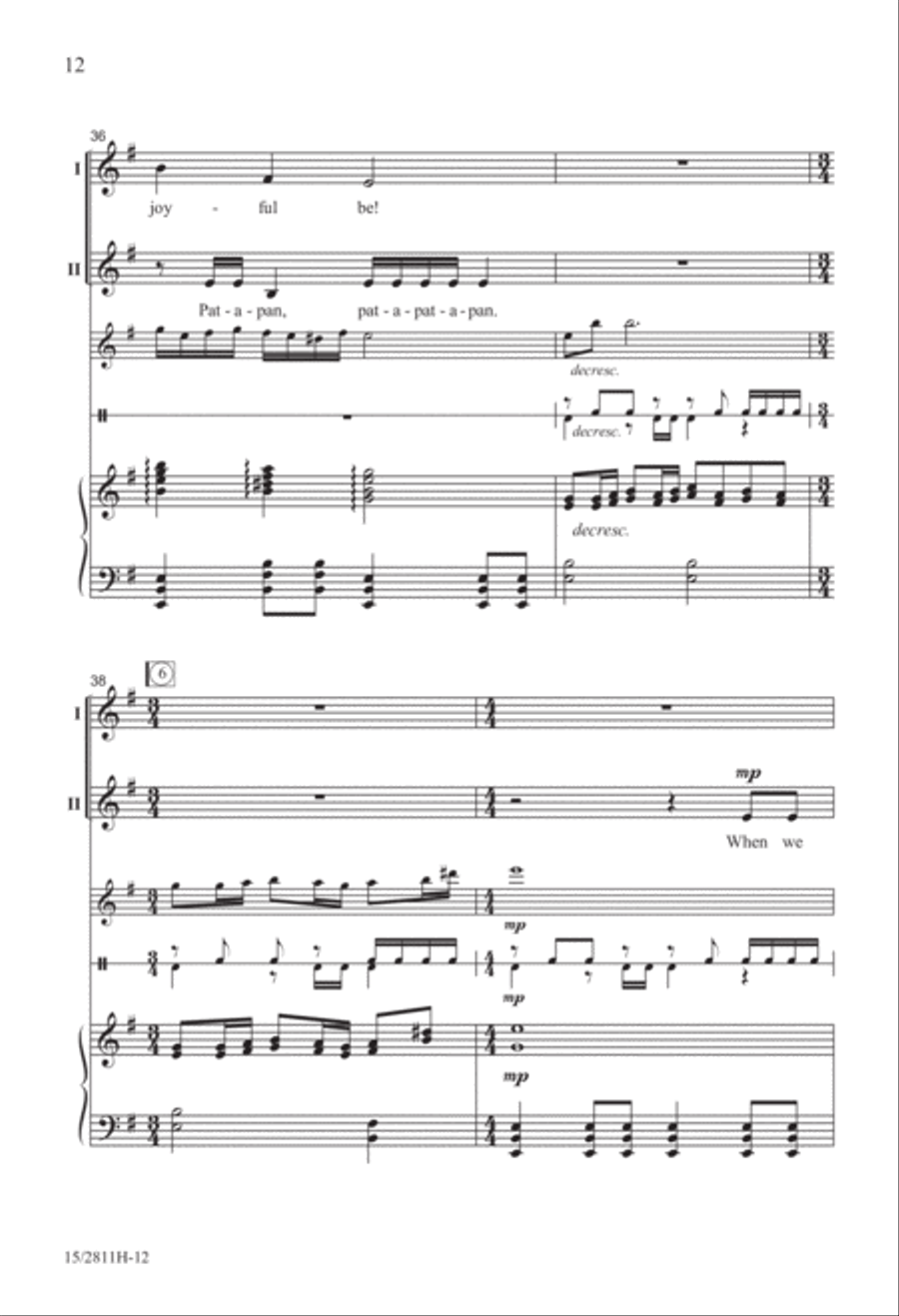 He Is Born with Pat-a-pan 2-Part scores gallery preview page 13
