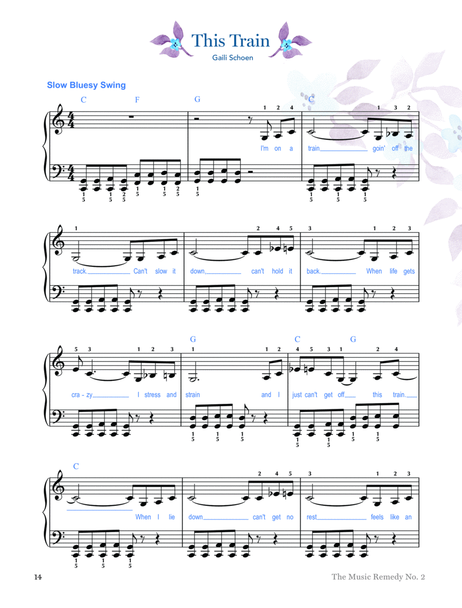 This Train (Piano Blues about Stress) Piano, Vocal, Guitar scores gallery preview page 1