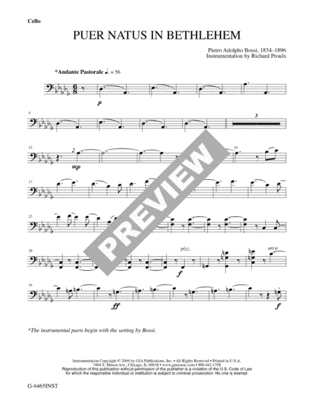 Puer natus in Bethlehem - Instrument edition