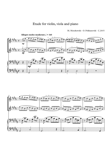 Moszkowski Etude in A-flat (G-sharp) minor for violin and piano image number null