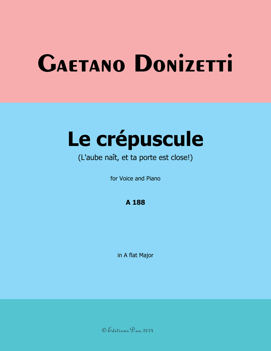 Le crepuscule, by Donizetti, in A flat Major Piano, Vocal scores gallery preview page 1