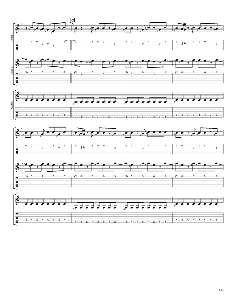 I Gotta Feeling Guitar Ensemble scores gallery preview page 6