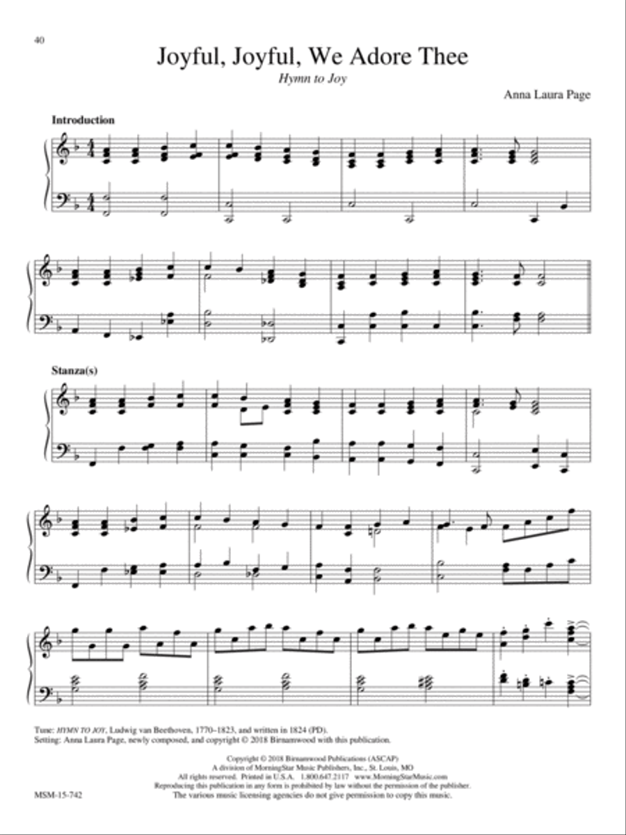 Joyful, Joyful, We Adore Thee Piano Solo scores gallery preview page 1