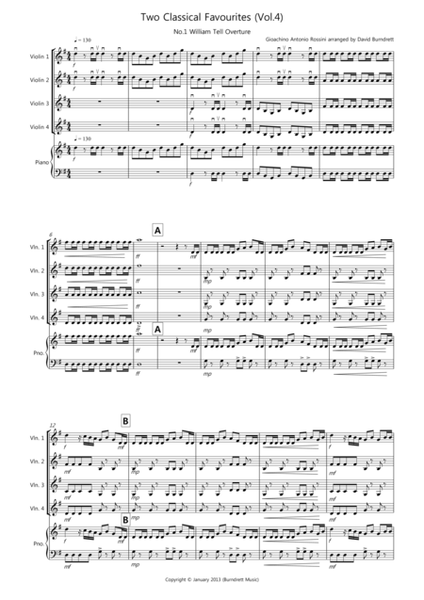 2 Classical Favourites for Violin Quartet (volume four) image number null