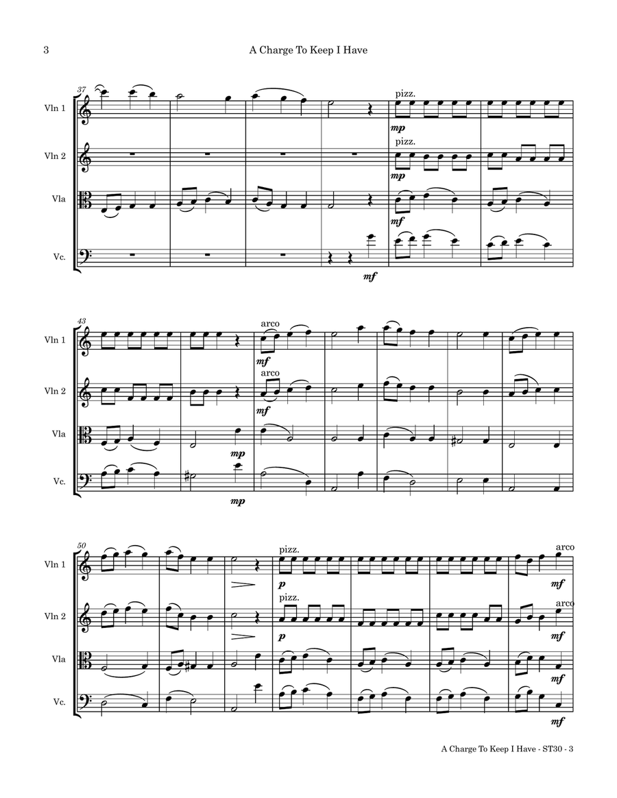 A Charge To Keep I Have String Quartet scores gallery preview page 6