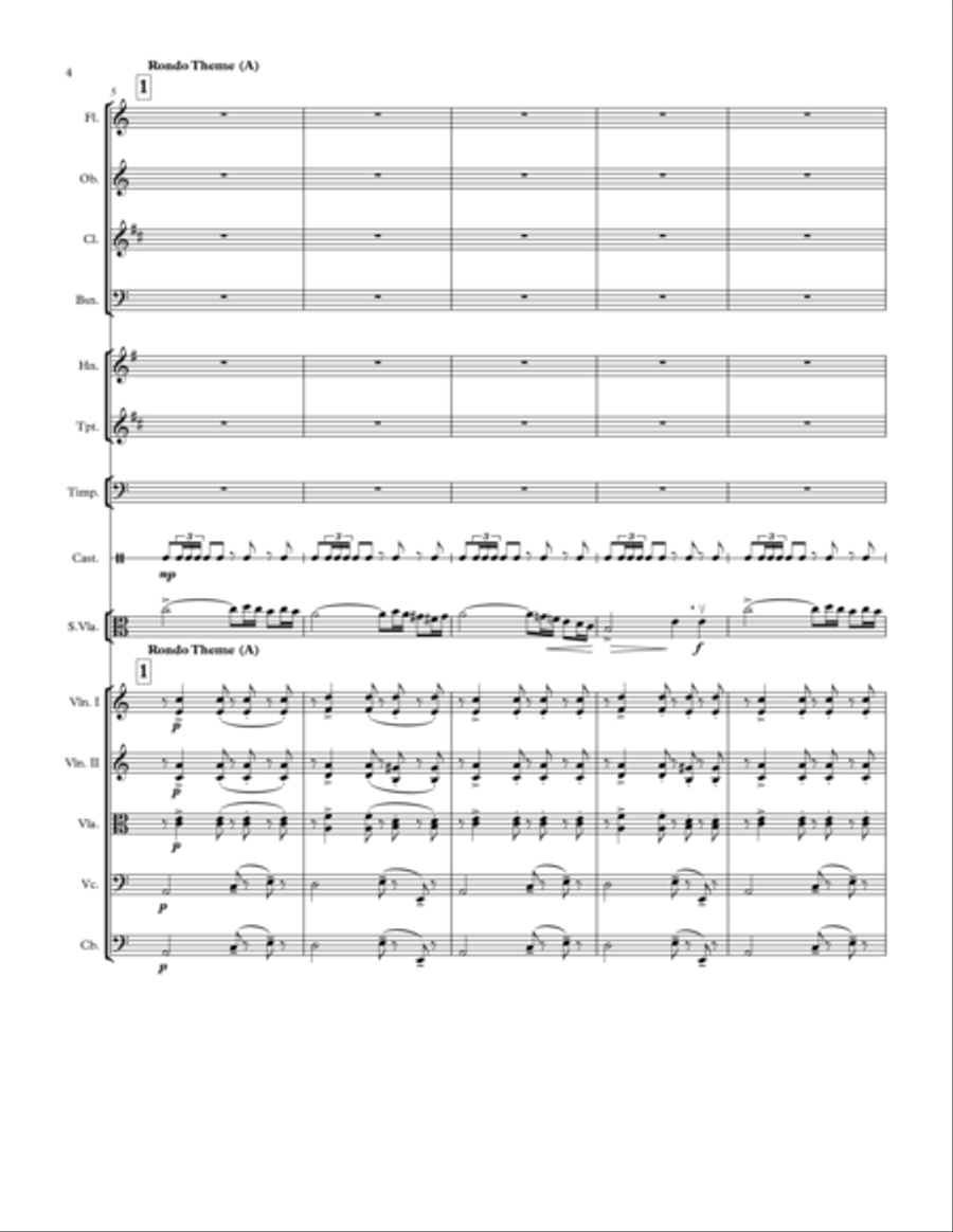 Rondo in A minor for Viola and Orchestra Chamber Orchestra scores gallery preview page 4